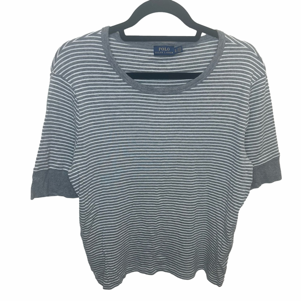 Polo by Ralph Lauren Gray and White Short Sleeve T-Shirt Size XLARGE